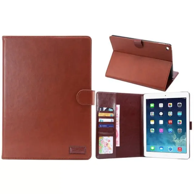 Кожаный чехол с узором Crazy horse для iPad 6 подставкой APPLE air 2 держателем карт