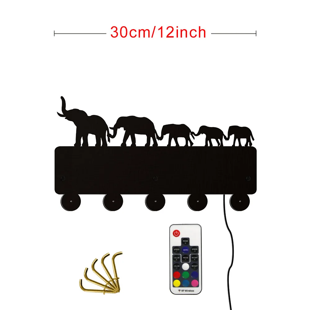 Elephat семейный многоцветный светодиодный светящийся крюк вешалка для одежды