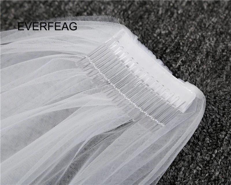 Простой 2 метров свадебная фата один Слои белого цвета и слоновой кости Обрезной