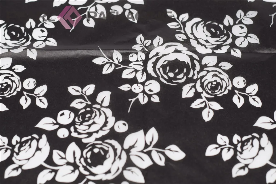 Black &amp White Traditional Chinese Painting Style Tissue Paper Gift Wrapping Flower Blossom Pattern 50x40 cm 500pcs/lot | Дом и сад
