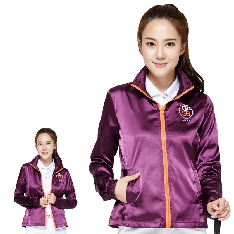 

Lady Golf Jacket Outdoor Sports Zipper Clothing Long Sleeve Golf Coat Female Running Tennis Windbreaker For Women D0689