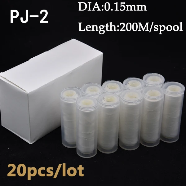 PJ-2 0.15mm 200M 20 шт./лот PJ1/2/3/4/5 Высокая прочность полиэстер приманки эластичная нить катушка морская для доставки прикорма и оснастки эластичные Невидимый приманки леска - Цвет: PJ-2 0.15mm 200M