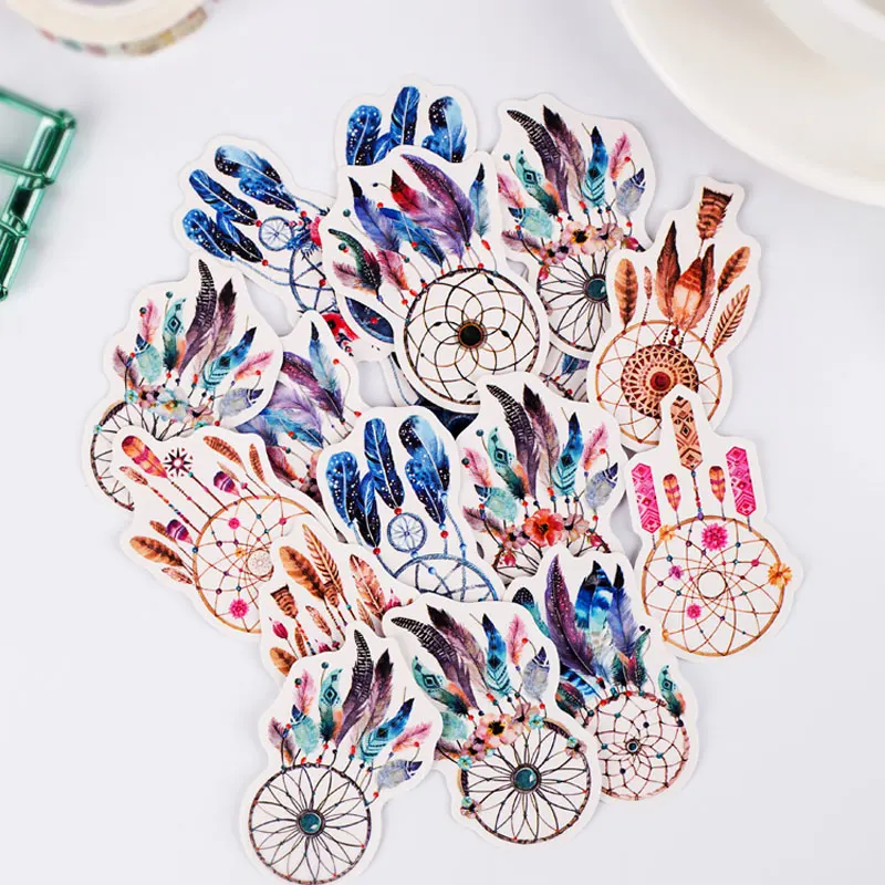 16 Pcs/Pack Cute Feathers Scrapbooking Stickers DIY Craft Decoracion Journal Photo Albums Decoration Sticker | Канцтовары для офиса