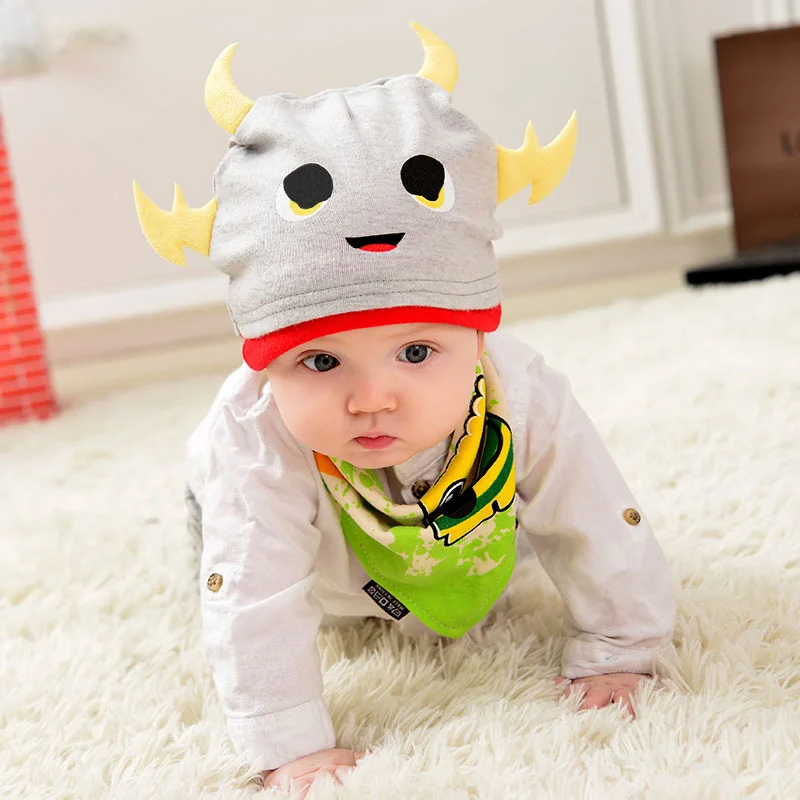 Комплект из 2 предметов детский шарф и шапка с рисунком дьявола хлопковая для