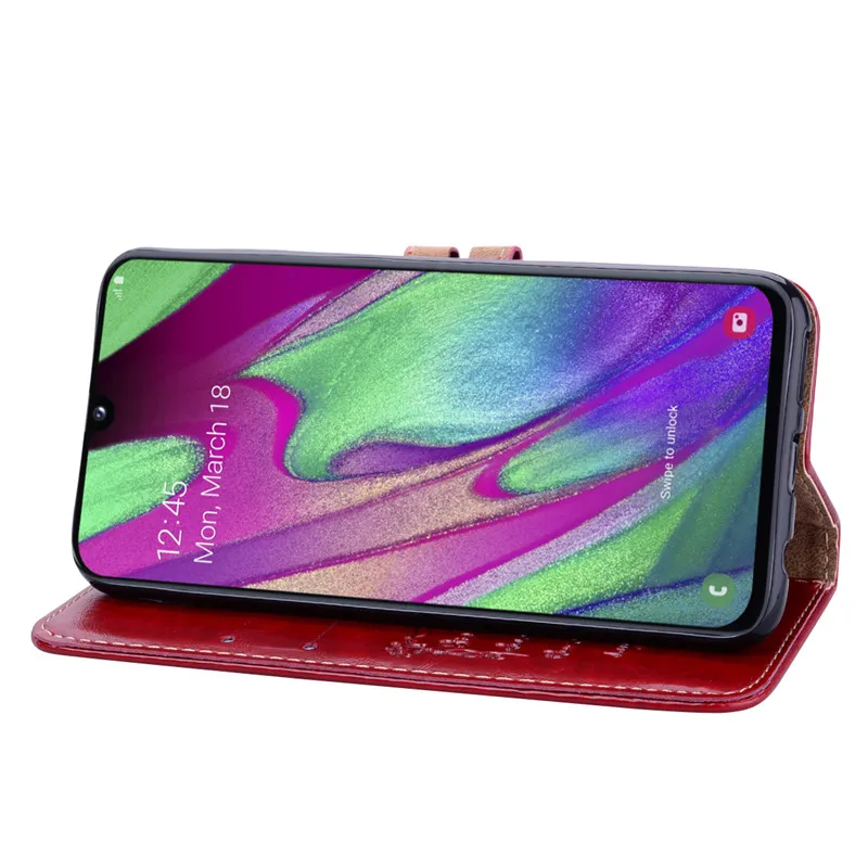 Роскошный кожаный флип-чехол для samsung Galaxy A40, чехол, мягкий силиконовый кошелек, подставка, флип-чехол для телефона, чехол для samsung A40, чехол