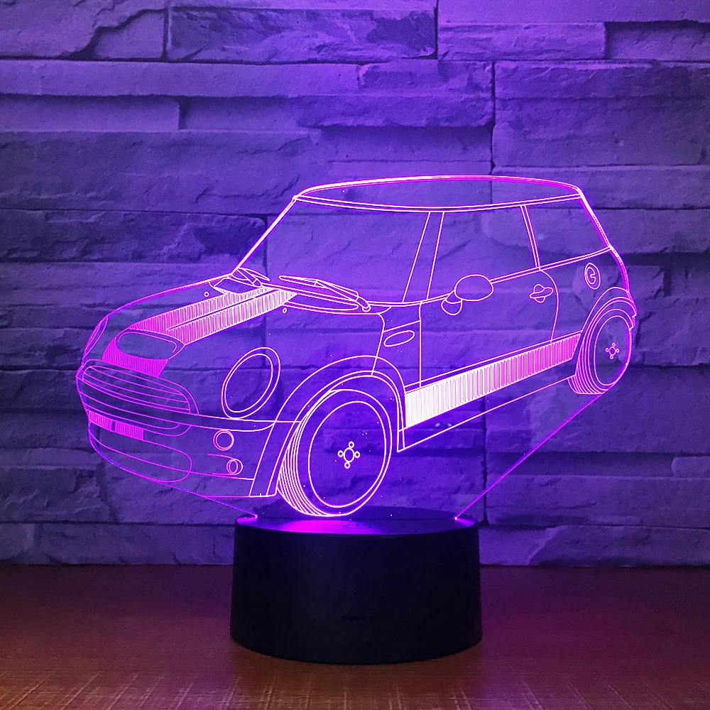 Пульт дистанционного управления Управление автомобиля 3D лампа акриловые стерео Иллюзия светодиодный настольный светильник прикроватный светильник на день рождения для детей, подарочный набор для мальчиков