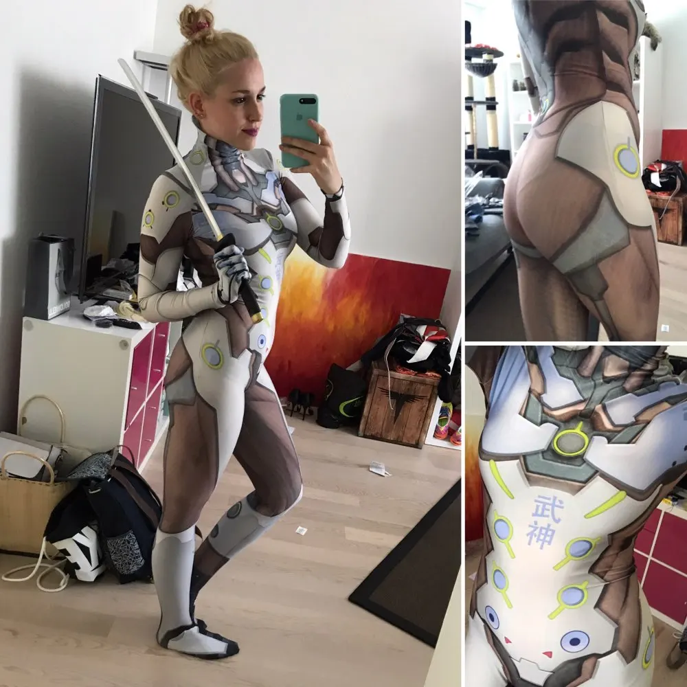 Игровой костюм генджи из спандекса с 3D принтом Genji zentai для косплея на заказ