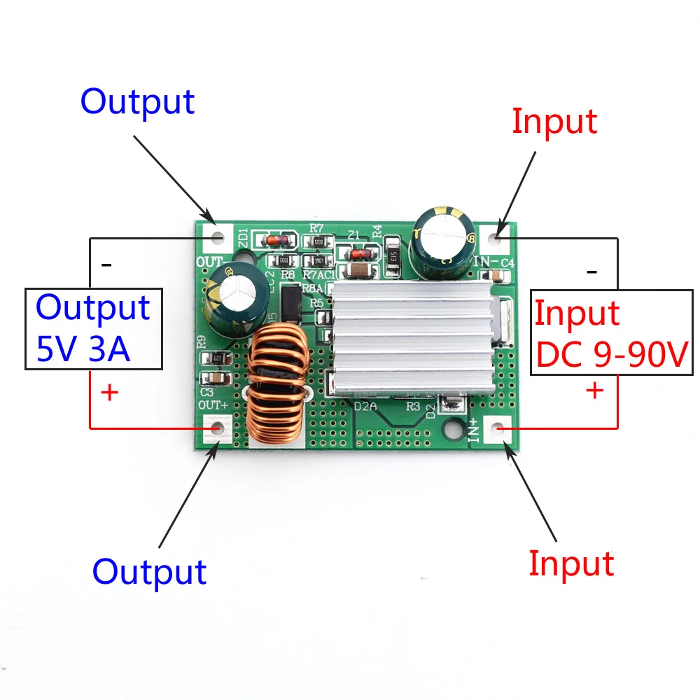 5V 3A DC 9.0V-90V 5 В/12 в 3 А DC 9-120 в понижающий модуль питания понижающий преобразователь неизолированный 24 в 36 в 48 в 72 в до 5 В/12 в 3 А - Цвет: 5V 3A DC 9.0V-90V