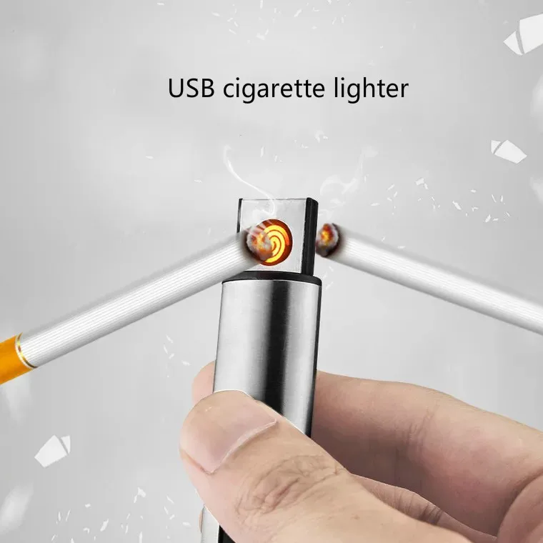 Новое поступление USB перезаряжаемая ветрозащитная Зажигалка s светильник и тонкий беспламенный электронный сигаретный светильник er