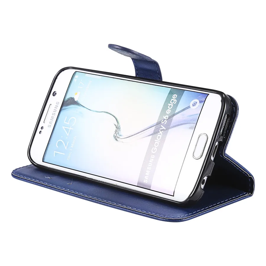 Винтажный Магнитный кошелек флип чехол для телефона из искусственной кожи SAMSUNG S6