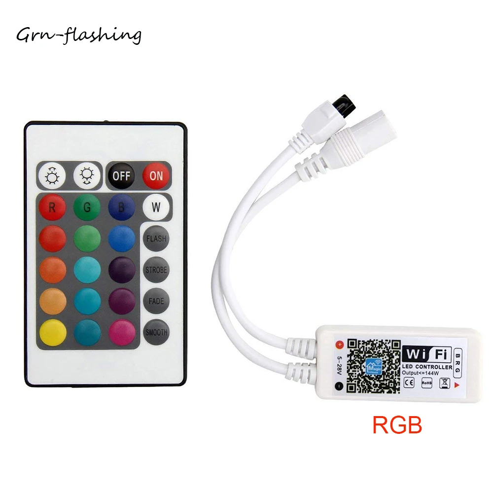 Wi-Fi RGBW/RGB-контроллер для Светодиодный светильник лент DC5-28V с 24 клавишами