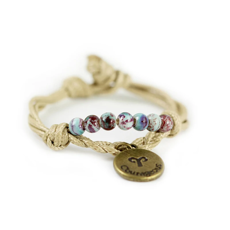 Оригинальный керамический браслет ручной работы Лев Девы Овен Водолей Телец