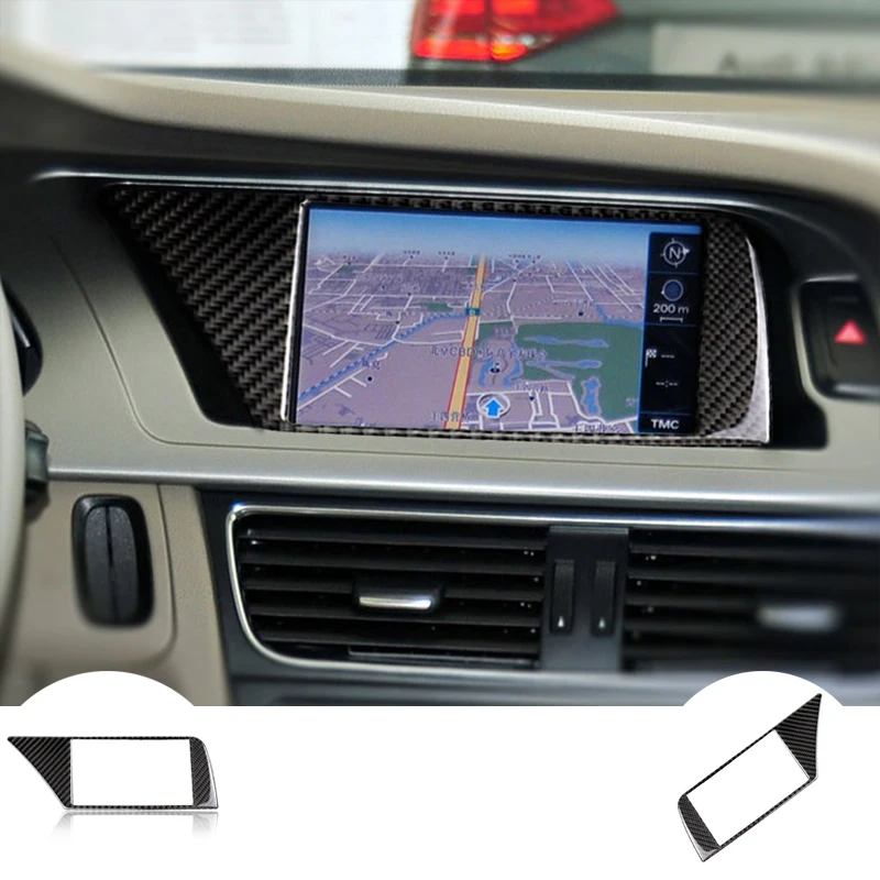 

For Audi A5 2013 2014 2015 2016 A4 B8 2009 2010 2011 2012 Carbon Fiber Navigation Screen Frame Cover Trim Car Accessories