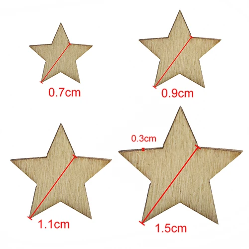 100 шт. деревянные пуговицы в форме звезды для рукоделия альбом скрапбукинга