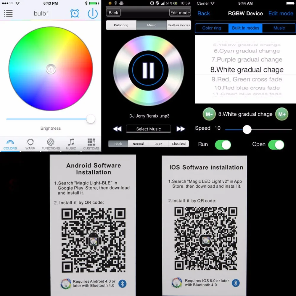 Инфракрасный контроллер/Bluetooth/Wi-Fi контроллер телефонное приложение для