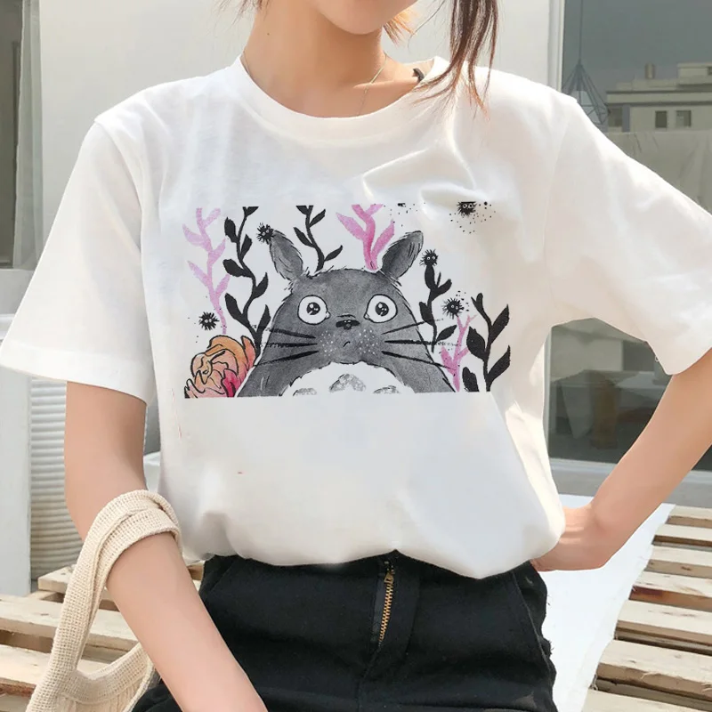 Totoro Spirit Out Футболка Studio Ghibli femme японский мультфильм Аниме женская футболка Миядзаки Хаяо одежда женская кавайная