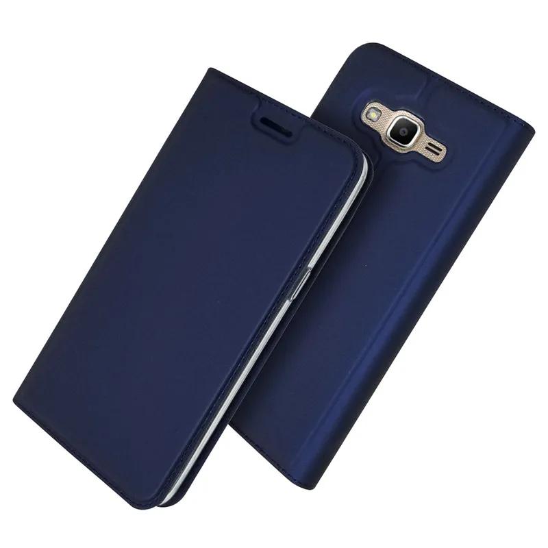 Синий Для samsung J2 Prime Phone Etui on Fundas samsung Galaxy J2Prime G530 G530H чехол Роскошный противоударный кожаный флип-чехол - Цвет: Синий