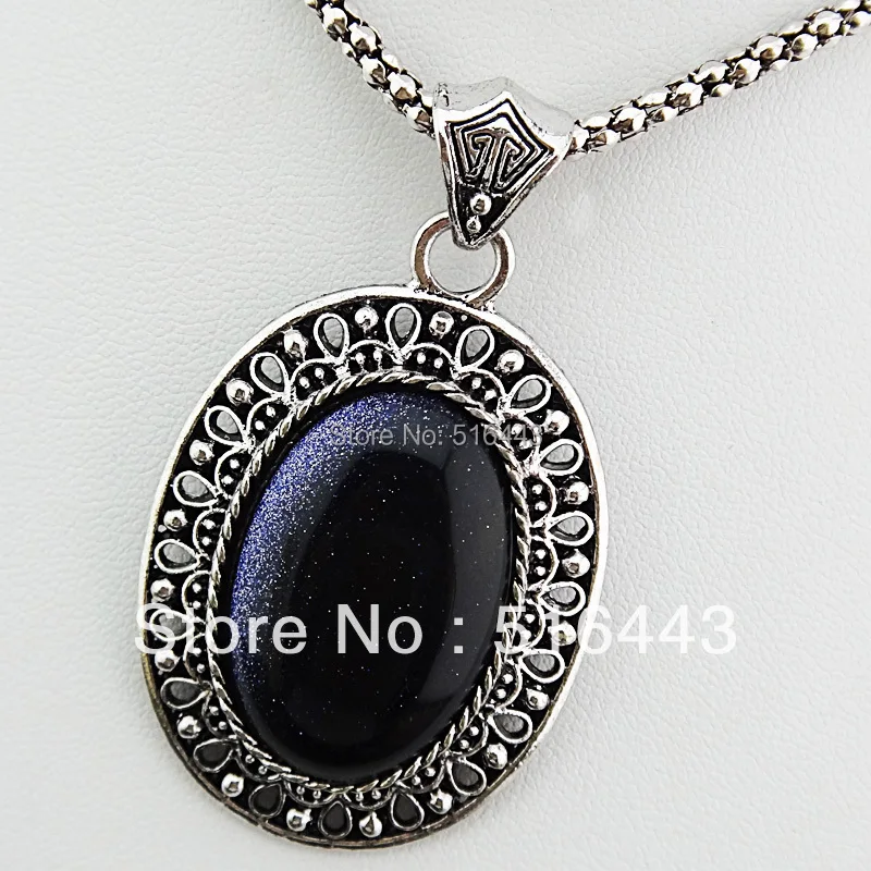 Лидер продаж 2 комплекта (6 шт.) античное серебро овальный синий цвет серьги