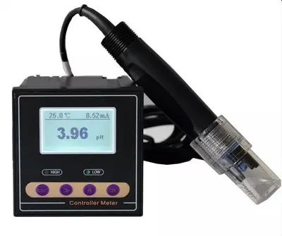Online Industrial PH ORP Controller Meter Monitor Accuracy 0.02pH 1mV Upper Lower Limit Control Alarm Relay Current Output Data |