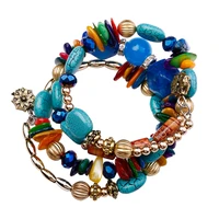 new woman beach jewelry 2017 bohemian shell natural stone bracelet multilayer beads strand bracelets bangles pulseras mujer