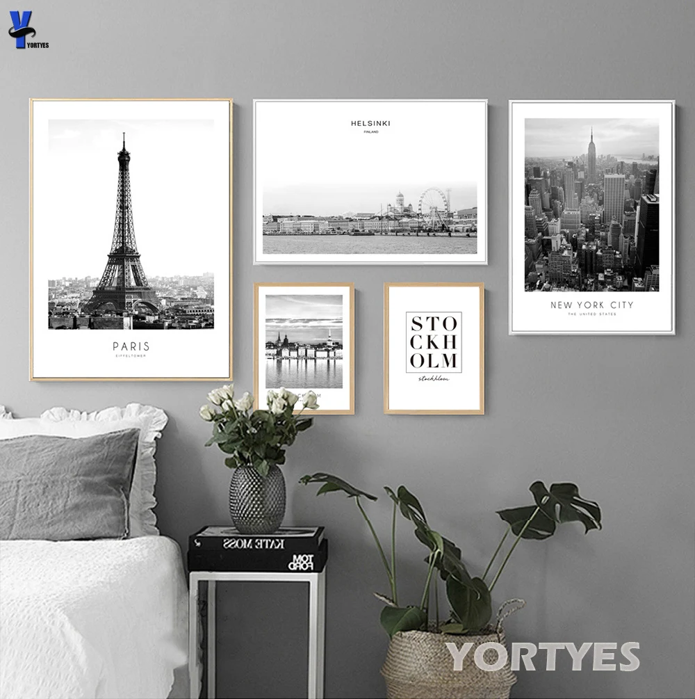 Nordic настенный принт книги по искусству фотографии дома декоративная башня