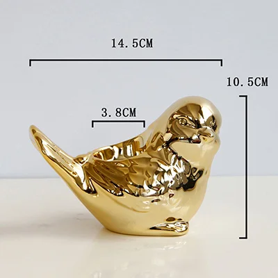 Gold PINNY скандинавский позолоченный подсвечник для птиц Серебристые керамические подсвечник для дома украшения аксессуары европейские украшения - Цвет: Gold