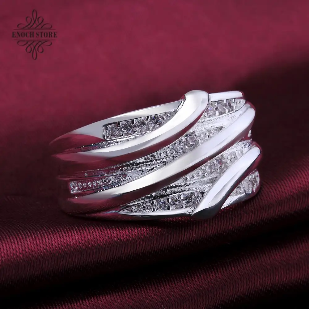 2015 Promotion Freeshipping Cubic Zirconia Women Trendy Rings For R572-8 925 Plated New Design Finger Ring Lady | Украшения и