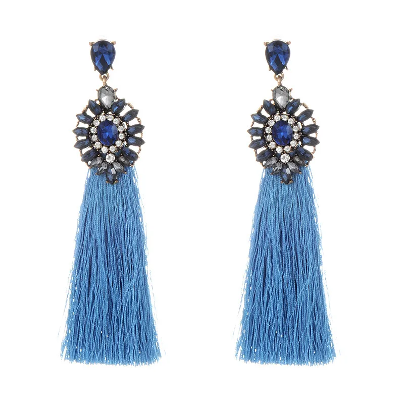 ZHINI New Hot Sales Brand Fashion Women's Wedding Tassel Earrings Wholesale Jewelry Bohemian Fringed Long Drop Dangle | Украшения и