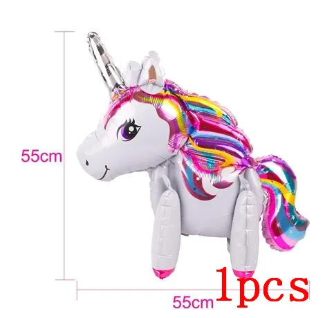 4D Unicorn 1 шт., 100*97 см, розовая маленькая лошадка, пони, фольгированные гелиевые шары воздушные шарики, детские игрушки на свадьбу, день рождения, животные, единорог, вечерние принадлежности для декора - Цвет: 4D Unicorn