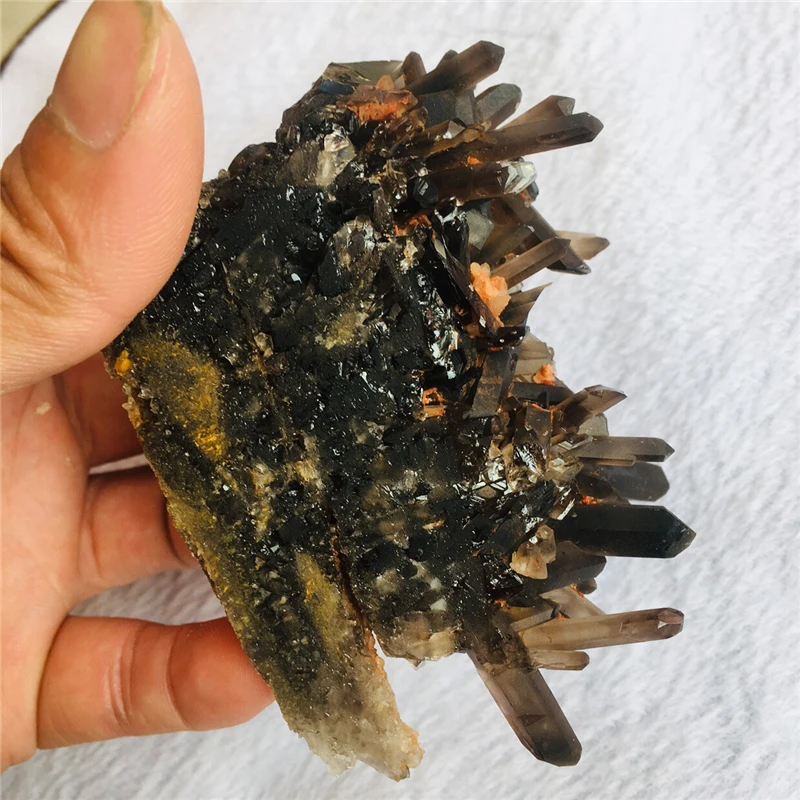 

Rare black crystal cluster mineral specimens reiki healing natural gem collection Free shipping