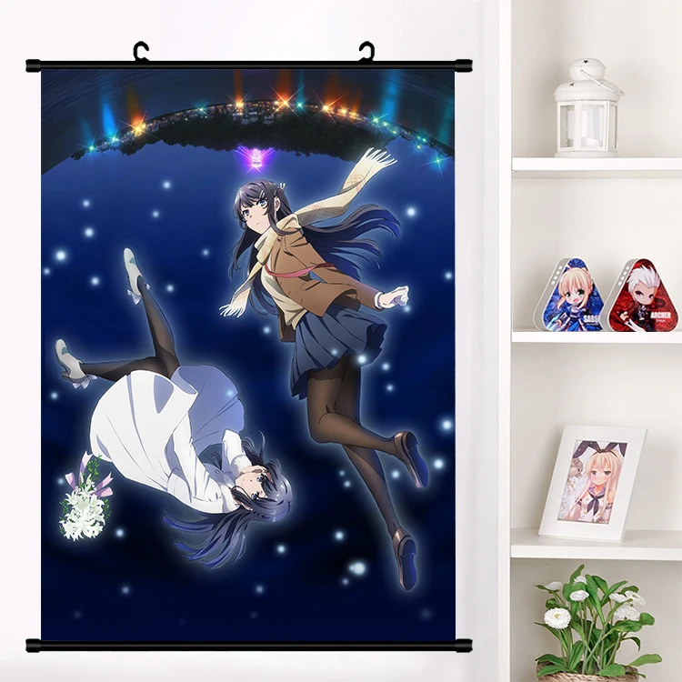 Японский аниме серия Seishun Buta Yarou Sakurajima Mai Косплей настенный свиток плакат постер