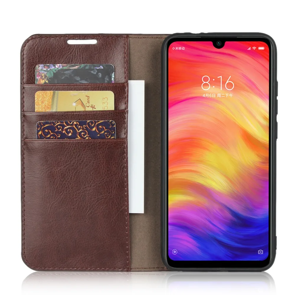 Классический флип чехол из натуральной кожи для Xiaomi Redmi K20 7A 6 6A Pro бумажник Note 7 Hongmi