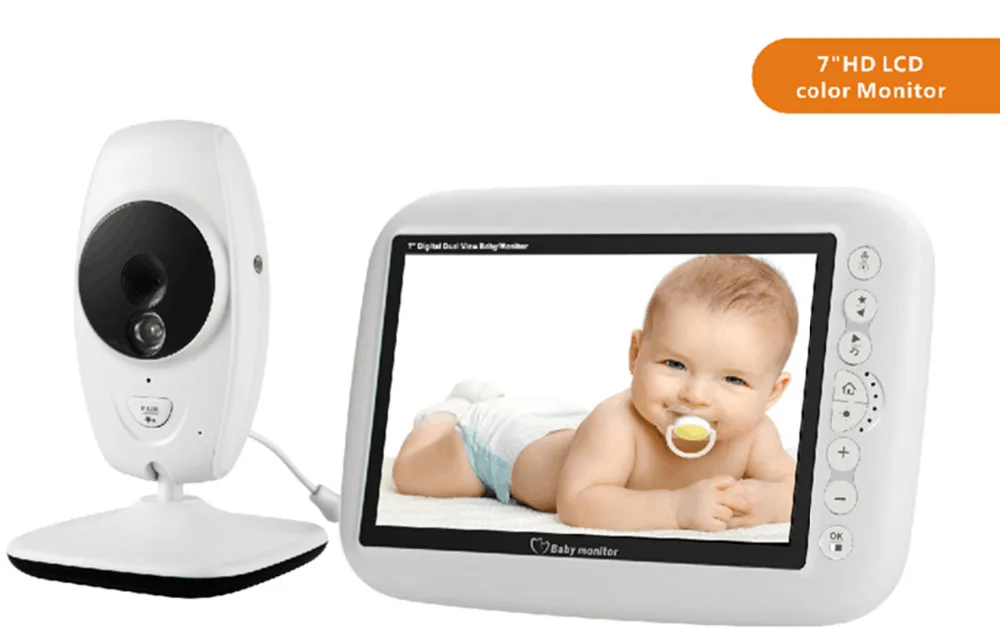 MBOSS 7,0 дюймов Детский Монитор 720P HD беспроводной цветной детский монитор с камерой ночного видения Колыбельная поддержка Разделенный экран