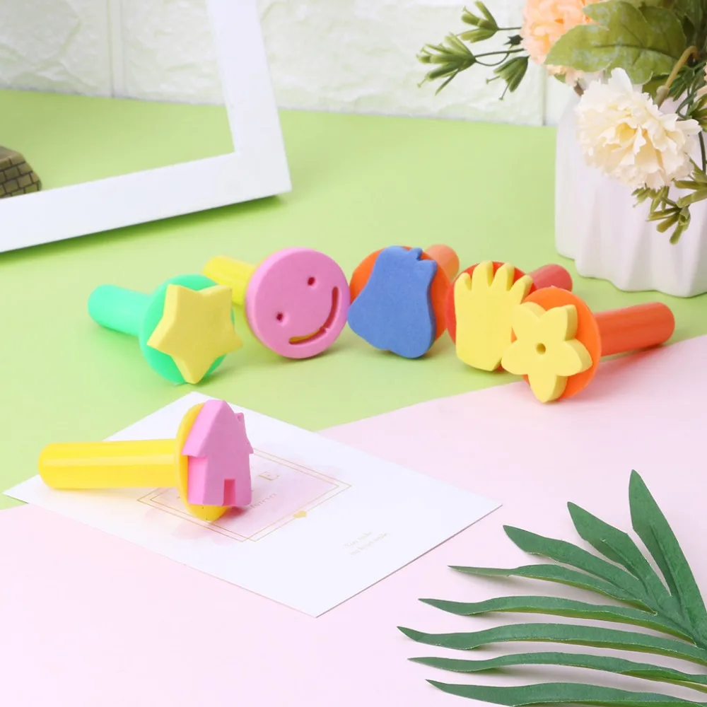 6 шт. EVA уплотнения Детские обучение рисованию игрушки граффити DIY Детская Живопись Рисунок обучение искусство обучение рисованию игрушки