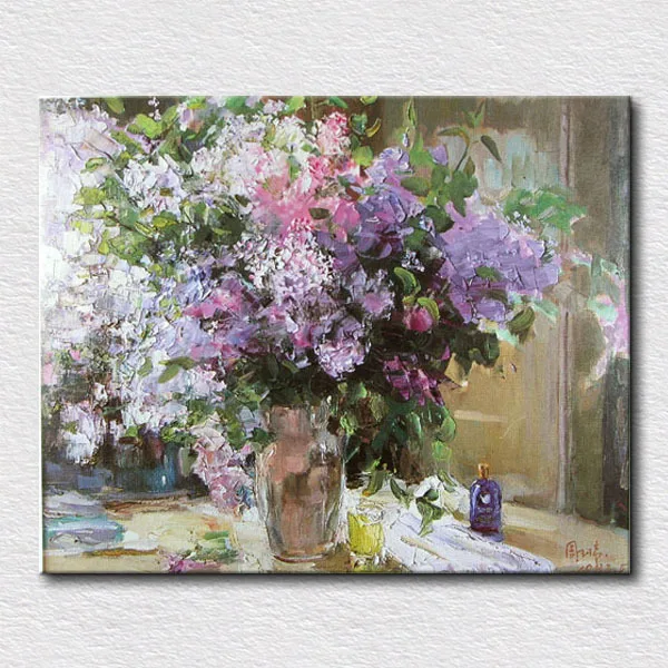 Высокое качество настенная живопись холст растягивающиеся цветы масляная для