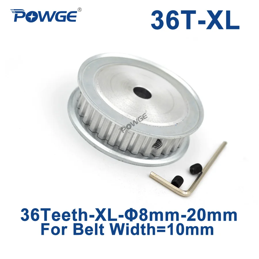 

POWGE Trapezoid 36 Teeth XL Timing pulley Bore 10/12/14/15/16/19/20mm for width 10mm XL Synchronous Belt 36-XL-10 AF 36teeth 36T