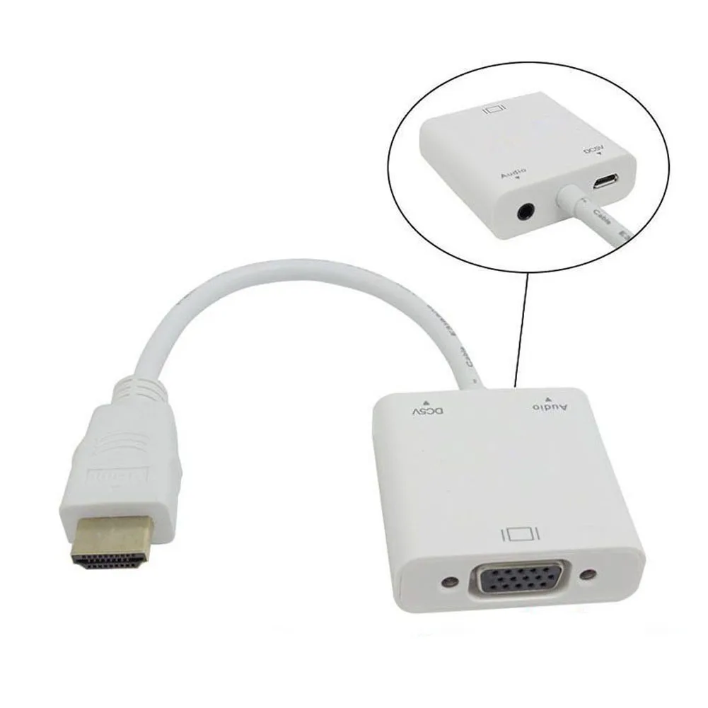 1080P HDMI в VGA адаптер конвертер с USB мощность 3 5 мм аудио кабель для HDTV PC ноутбук