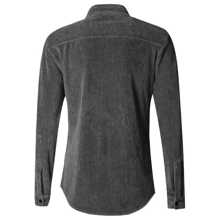 Men's Winter Dress Casual Corduroy European Style Long Sleeve Shirt New Slim Pockets Thickened Pure Cotton S896 | Мужская одежда
