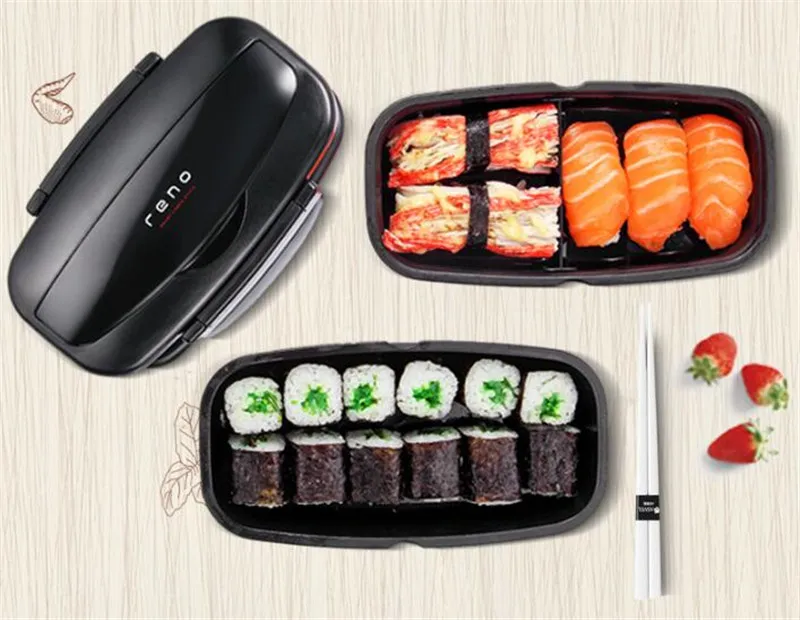 Японский стиль bento box пластиковые Ланч-боксы microwaveble еда сдвоенная посуда с палочками для еды