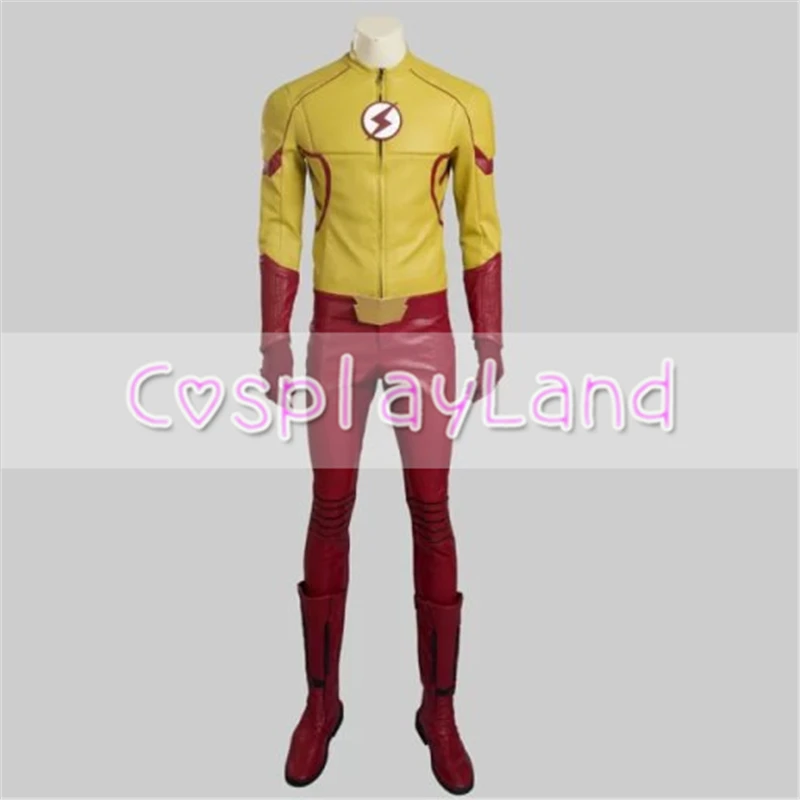 Костюм Flash Season 3 роскошный кожаный костюм карнавальный на Хэллоуин для мужчин
