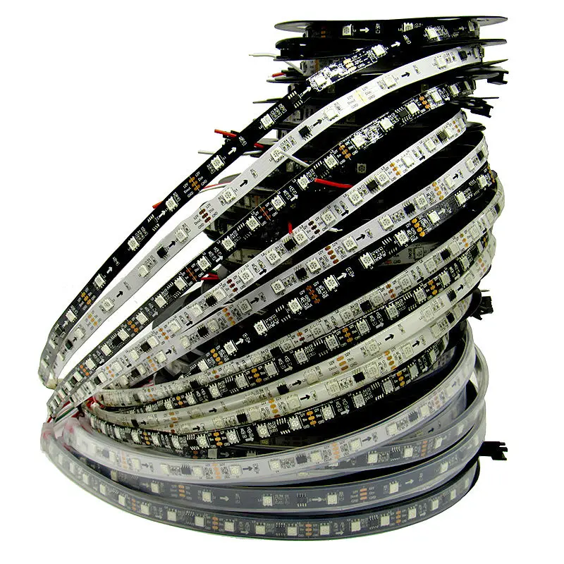 12V 30/48/60 светодиодный s/m WS2811 полосы 5050 SMD RGB пикселей гибкие светодиодные ленты адресуемых цифровой Рождество