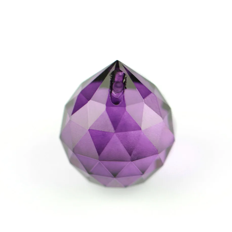 dark purple 15 мм/20 мм/30 мм/40 мм красочный хрустальный граненый шар Призма кулон Защита от солнца подвесная люстра с шарами шар для лампы домашний декор - Цвет: dark purple