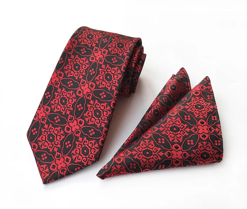 Gusleson 8 см классический галстук Hanky набор для мужской, карманный, квадратный плед Пейсли Цветочные жаккардовые галстуки для мужчин галстук платок Набор