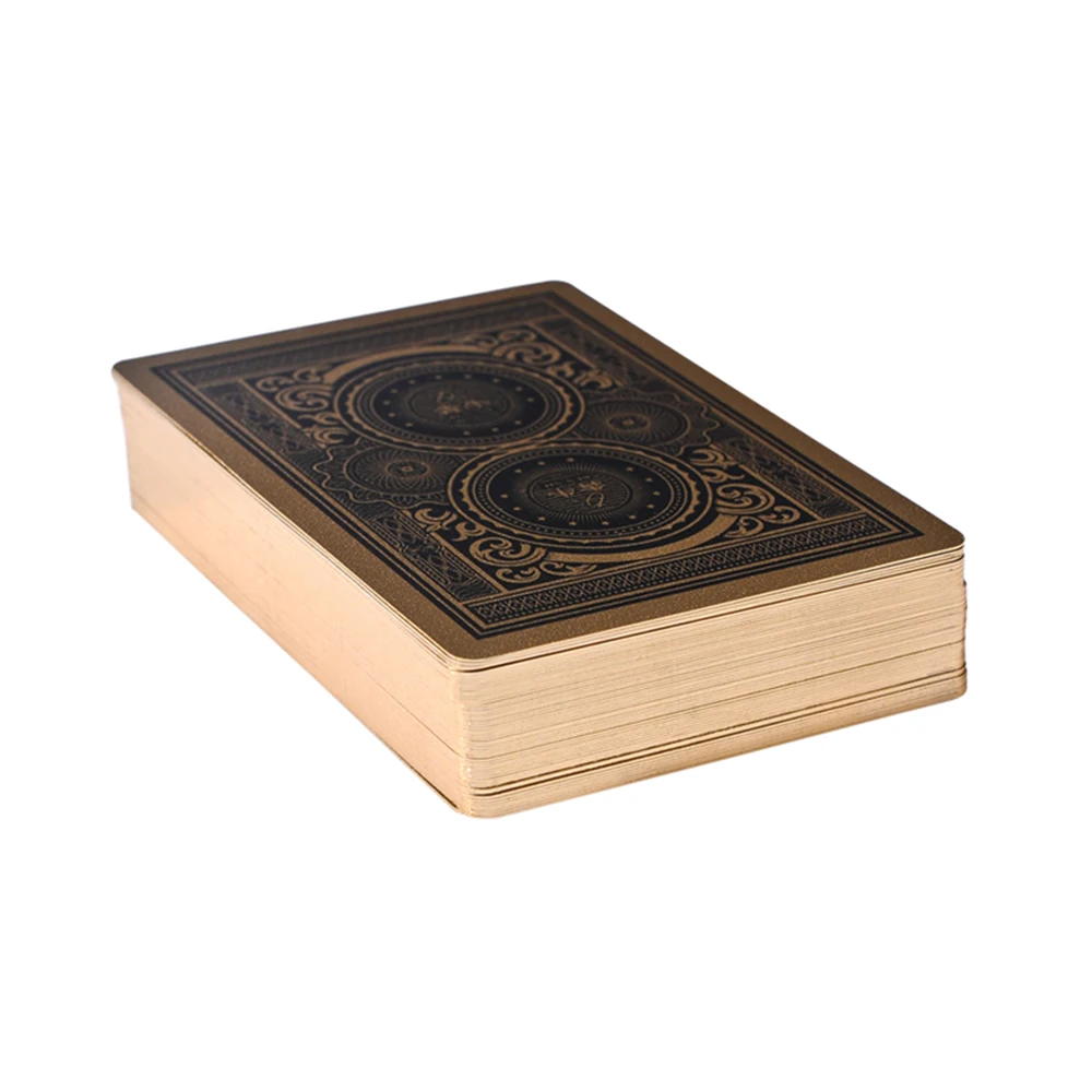 Водонепроницаемые золотые спины матовая отделка пластиковые игральные карты