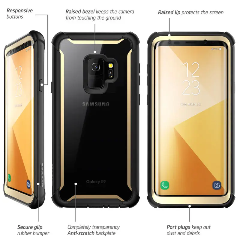Чехол для Samsung Galaxy S9 2018 оригинальный полноразмерный прочный прозрачный бампер
