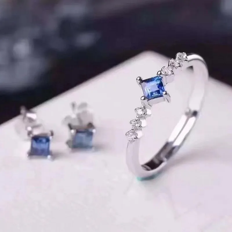 Верность естественно 5A 3 мм сапфир s925 серебро изысканный fine jewelry наборы для женщин