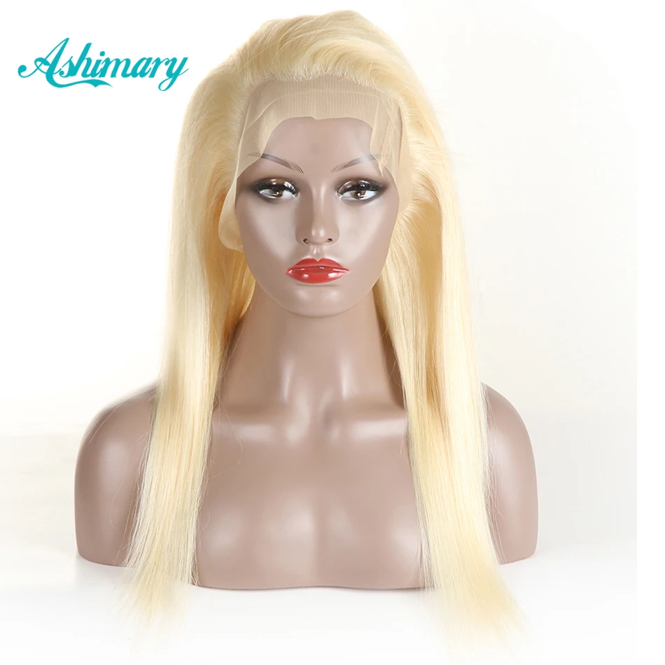 Ashimary 360 Кружева Фронтальная Прямо бразильский волос Remy 613 блондинка фронтальные