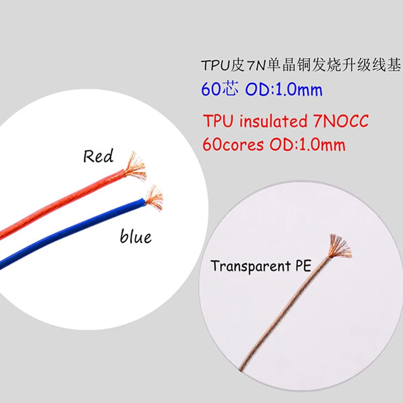 

6 м Diy кабель для наушников PE Посеребренная 6N Одиночная кристальная медная линия fever (19 ядер OD: 0,8 мм)