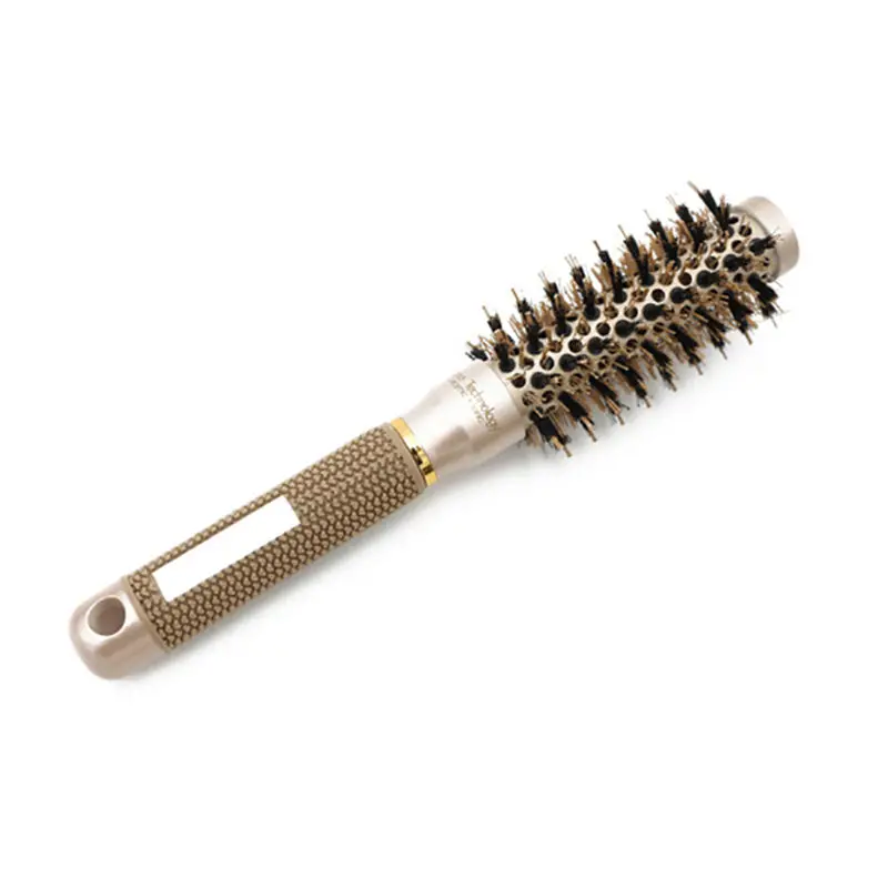 25mm Новинка нано-ионный щетка для волос из шерсти кабана салонная расческа баррель для выдувания сухих волос круглая щетка в 4 размерах профессиональные салонные Инструменты для укладки - Цвет: 25mm