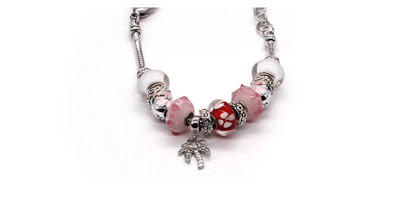 SANYU Fit Pandora браслет стиль розовый Романтическая любовь глазурь бусины характерные подвески ювелирные изделия браслеты для женщин BR-1694